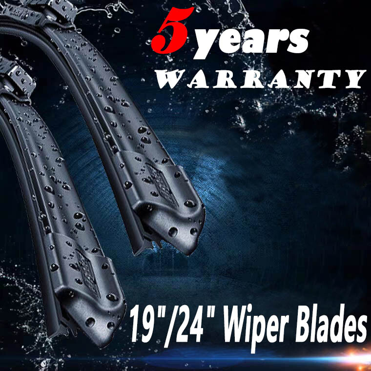 19-24 Inch Premium J-Hook Frameless Windshield Wiper Blades