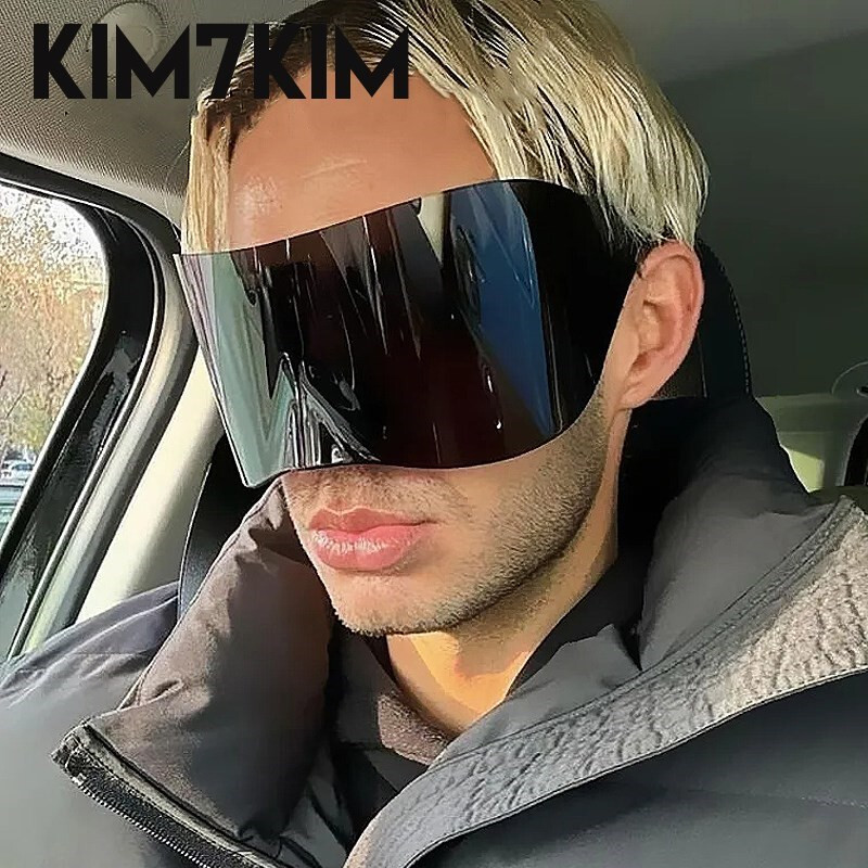 Oversized Mask Y2k Sunglasses Women 2025 Trend Punk Goggle Sun Glasses For Men 2
