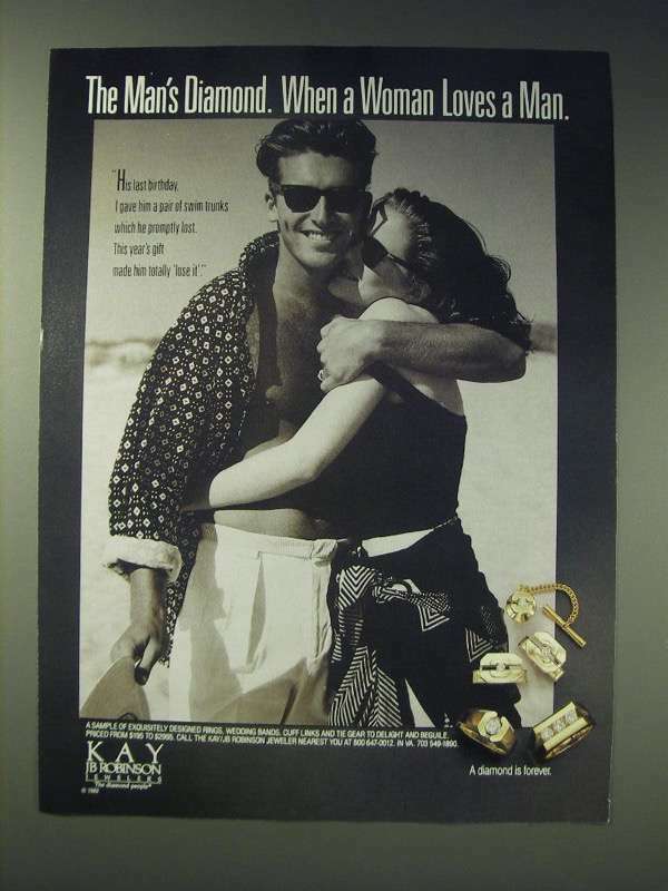1989 Kay and JB Robinson Jewelers Ad - The man's diamond.