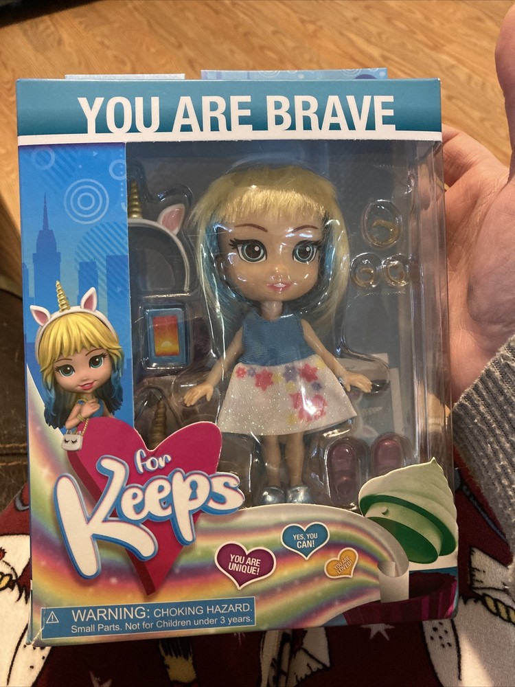 For Keeps' Emma Doll & Accessories Unicorn Cupcake Keepsake YOU ARE BRAVE NIB