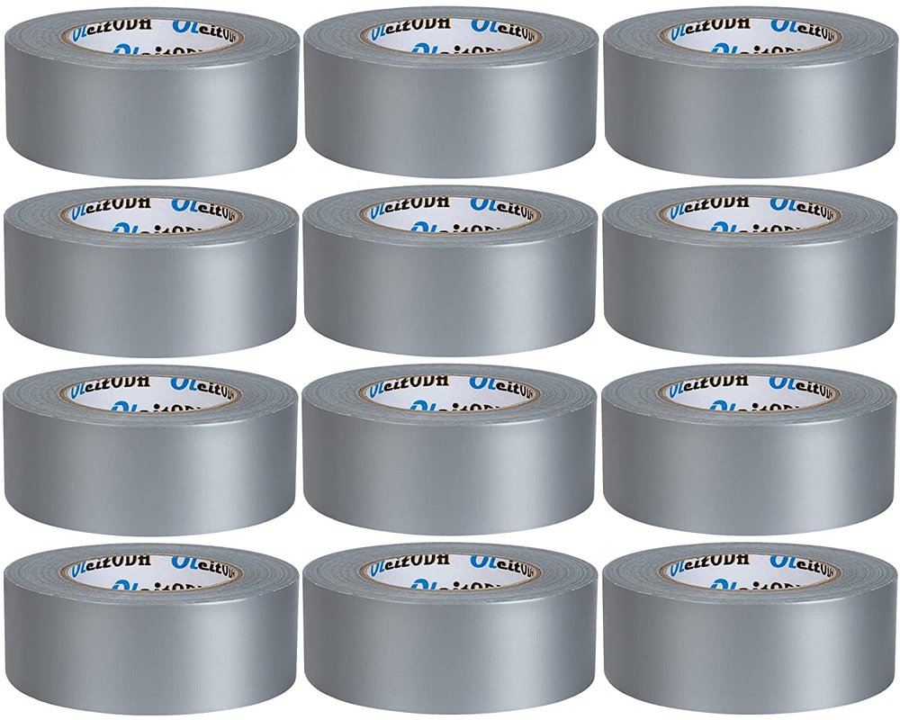 Silver Heavy Duty Duct Tape Bulk 12 Pack -2 Inch 60 Yards Each,Strong No Residue