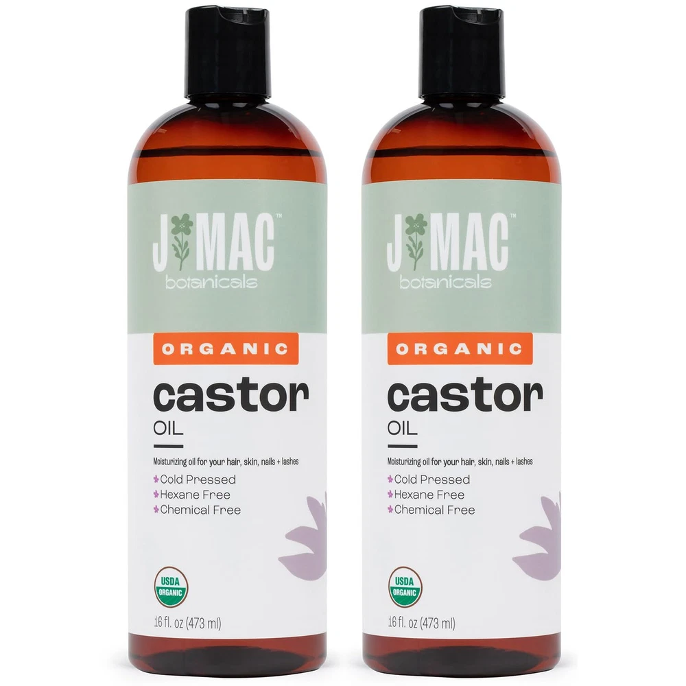 J Mac Botanicals Organic Castor Oil Cold Pressed 32 oz unrefined cold pressed...