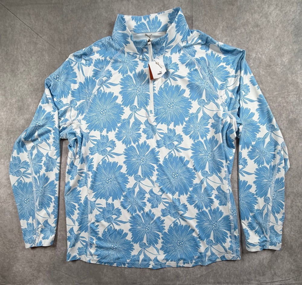 Puma Golf YouV brrr Floral Burst 1/4 Zip Pullover Women’s XL NWT
