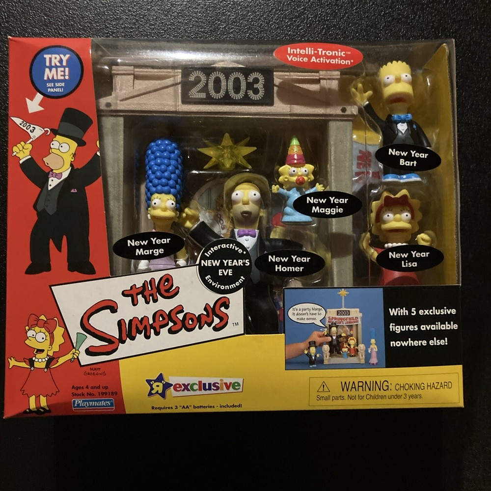 Simpsons Family WOS New Year’s Eve Interactive Playset Playmates 2003-image