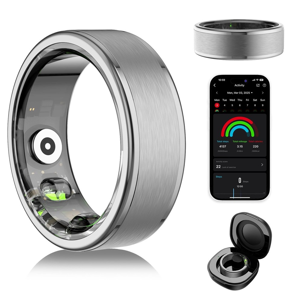 Smart Ring for Women Men - Fitness Tracker with Heart Rate/Blood Oxygen/Stres...