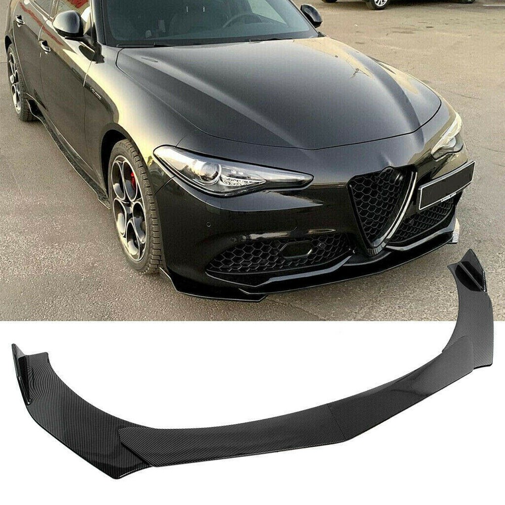 Carbon Fiber Look Front Bumper Lip Chin Splitter For Alfa Romeo Giulia 2017-2025