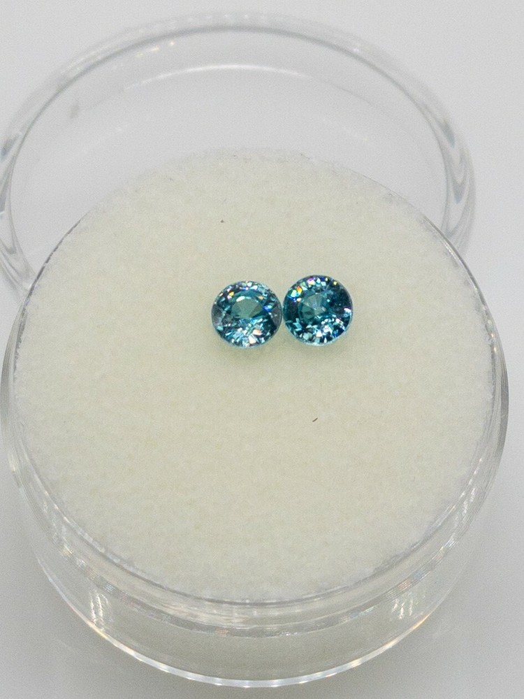 Natural $800 MATCHING PAIR 1ct Blue Zircon LOOSE GEM SET