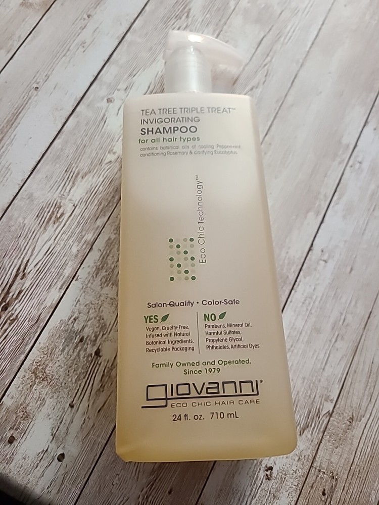 Giovanni Tea Tree Triple Treat Invigorating Shampoo 24 oz for Healthy Scalp and Hair