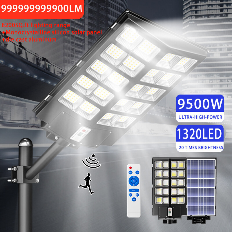 Gefolly SL9500W Commercial Solar Street Lights Outdoor Dusk to Dawn Super Bright