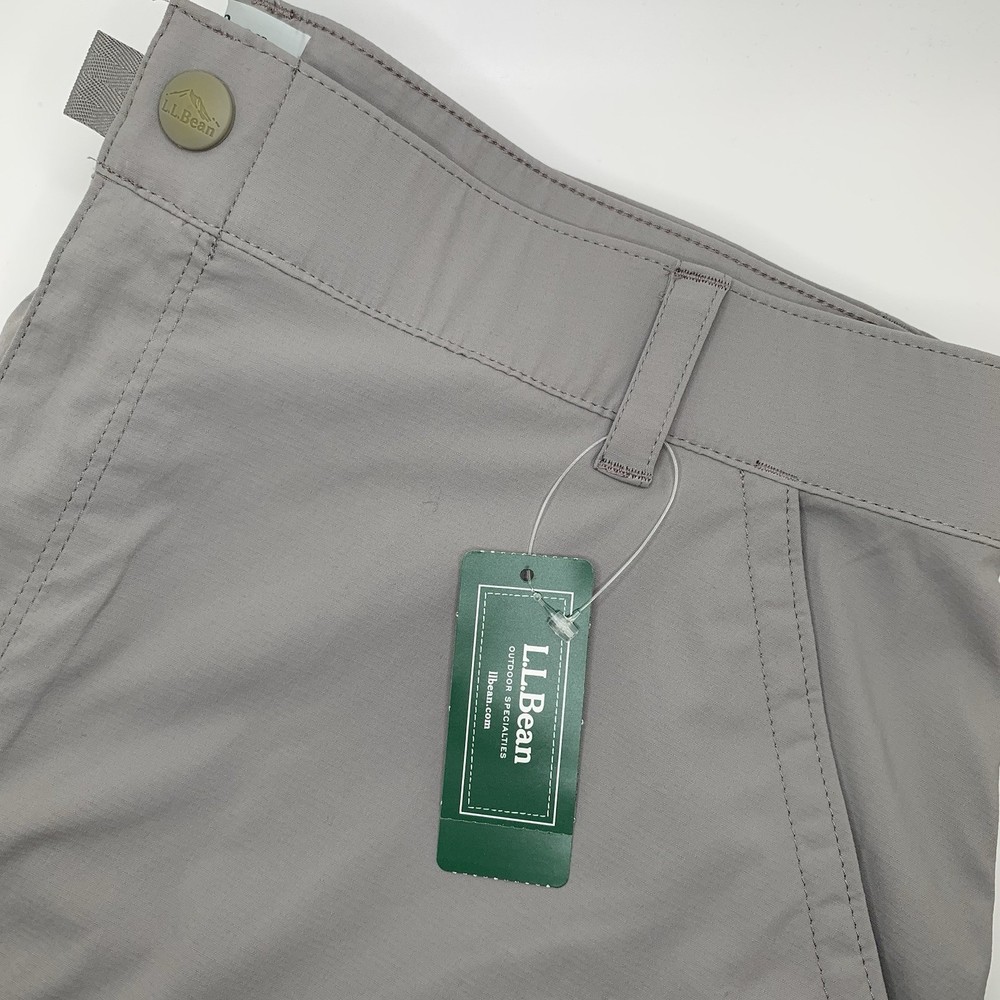 NEW LL Bean Women’s Tropicwear Woven Shorts Large Gray Nylon Outdoor Hiking