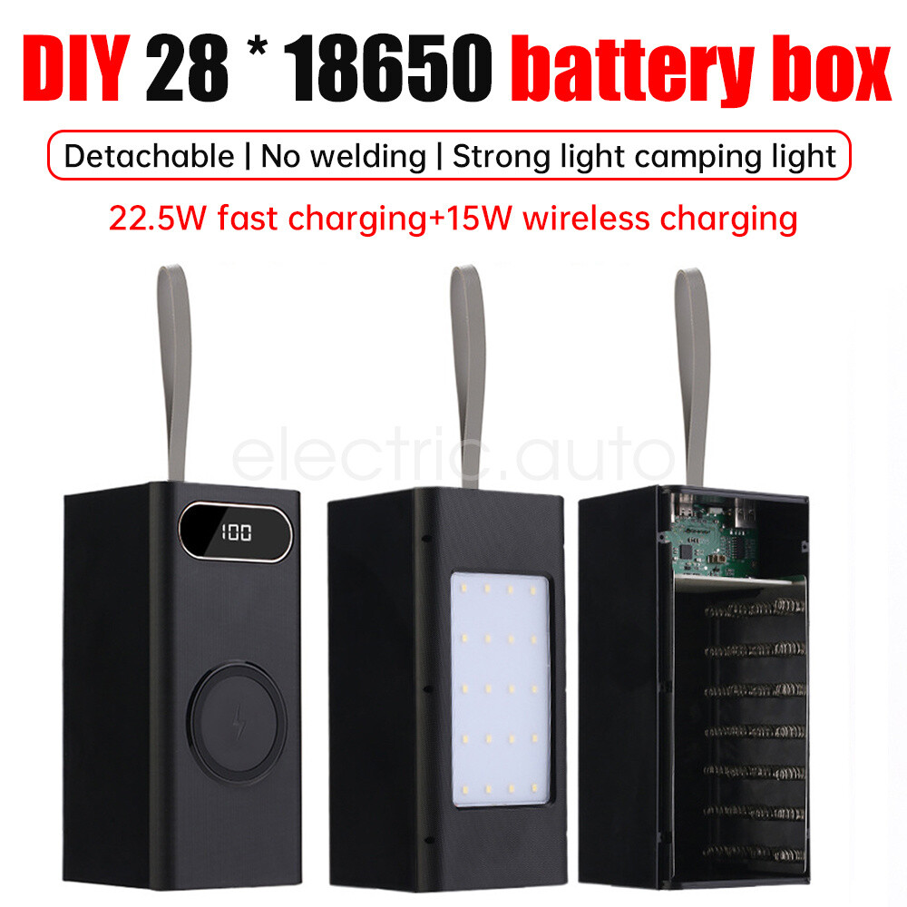Customizable DIY Battery Box Power Bank with Li-ion Charger Case and Digital Volt Display for Enhanced Energy Management CN