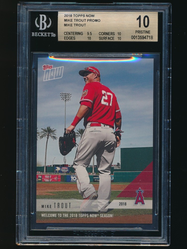 2018 Topps Now Mike Trout Promo Coupon BGS 10 Pristine Gem Mint-image
