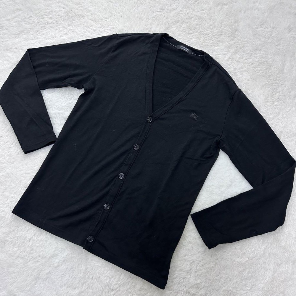 Burberry Black Label cardigan Nova check wool black M F/S from Japan