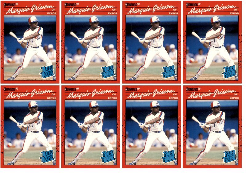 (8) 1990 Donruss #36 Marquis Grissom RC Montreal Expos Card Lot