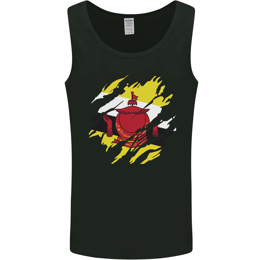 Torn Brunei Flag Bruneian Day Football Mens Vest Tank Top