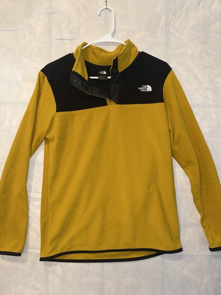 The North Face Men's TKA Glacier Snap-Neck Pullover - Lightweight Yellow Size M