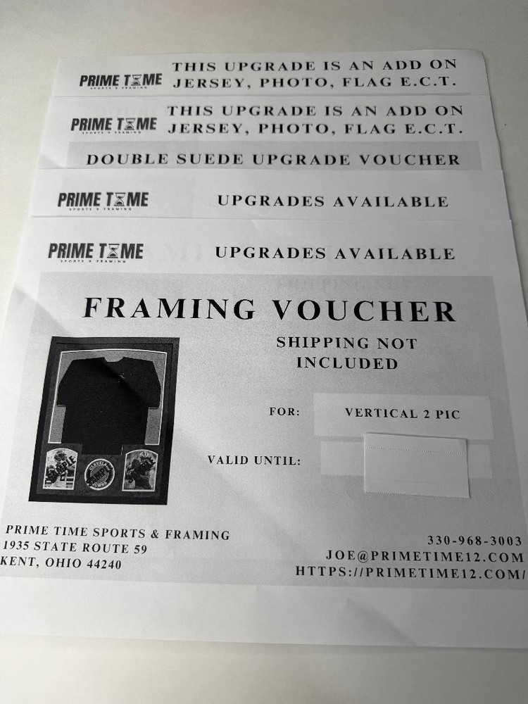 Jersey Vertical 2 Pic Framing Voucher (x2) & Double Suede Voucher (x2)-image