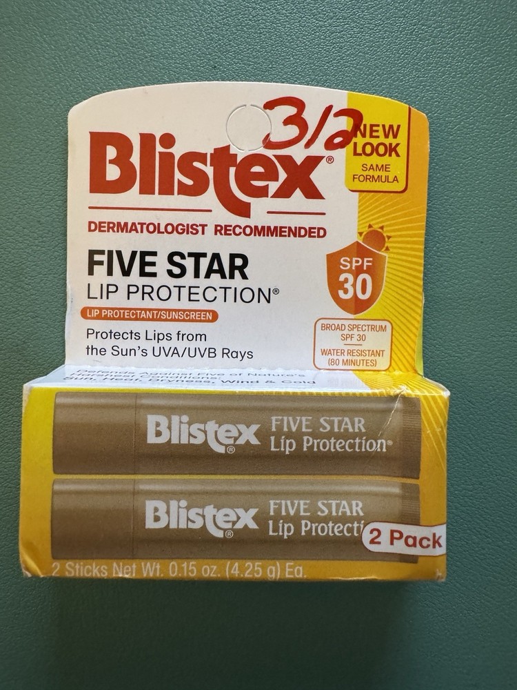 2 Pack Blistex 5 Star Lip Protect SPF 15 .15 oz Each  