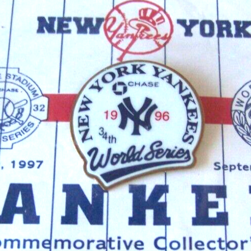 New York Yankees pin 1996 World Series Chase SGA sealed backing card WS NY 42604