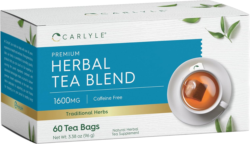 Carlyle Herbal Tea Blend, 60 Tea Bags, Caffeine Free, Herbal Tea Supplement