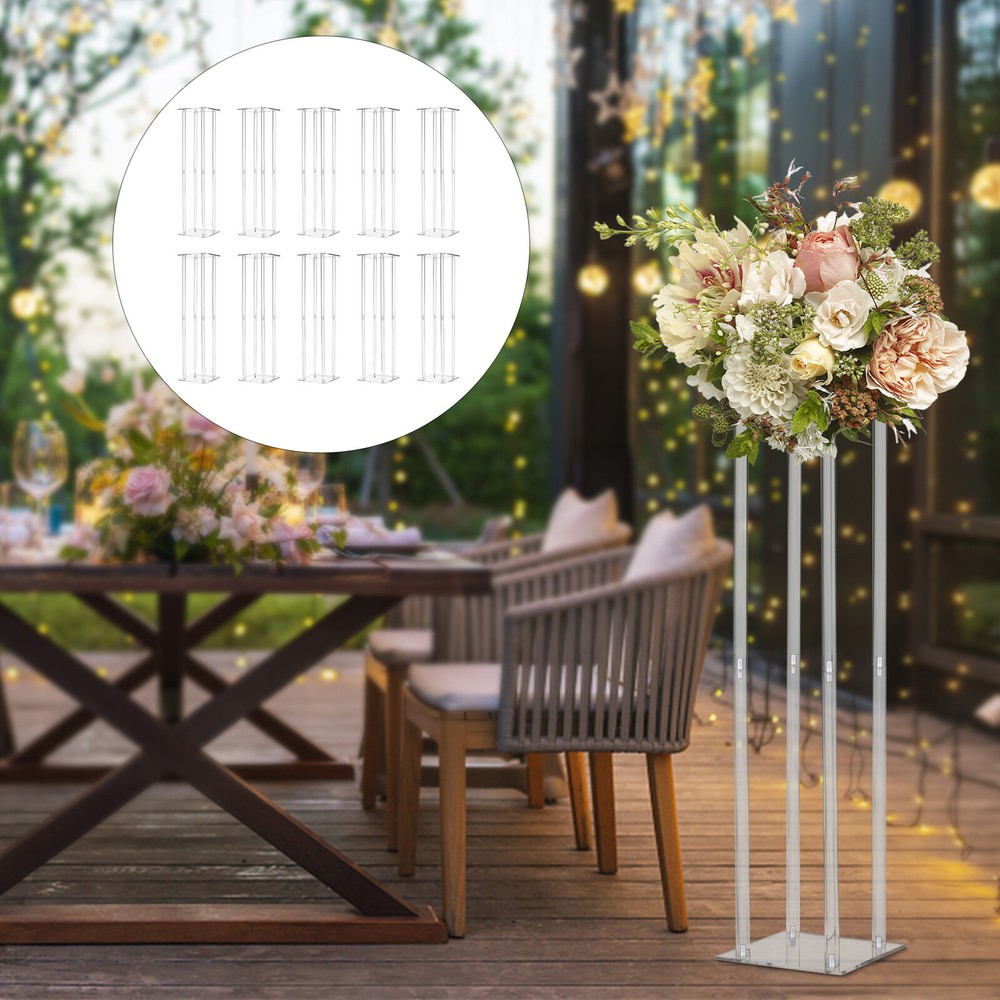 10x Acrylic Wedding Flower Stand Rectangle pedestal for Table Centerpiece Decor