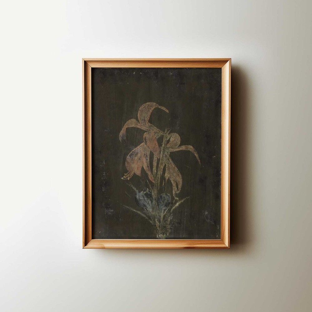 Antique Botanical Wall Art Abstract Floral Bouquet Oil Painting Printable