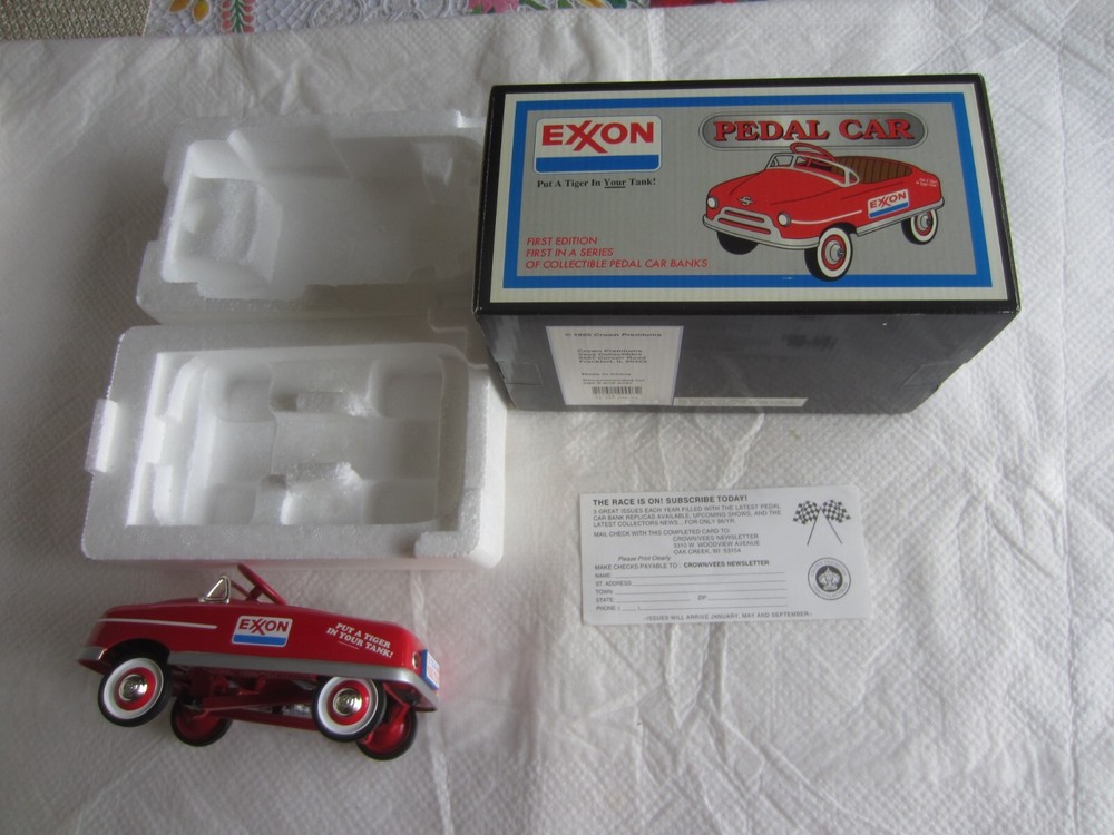 1996 Crown Premiums Exxon Pedal Car Bank NIP