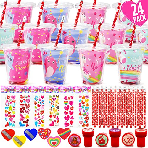 Valentines Day Gifts for Kids - 24 Pack Valentines Day Stationery Gift with-image