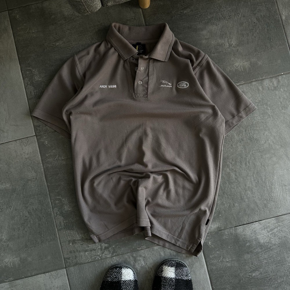 Vintage Jaguar Land Rover Racing Polo T-Shirt Y2K 00s USA Car Tee