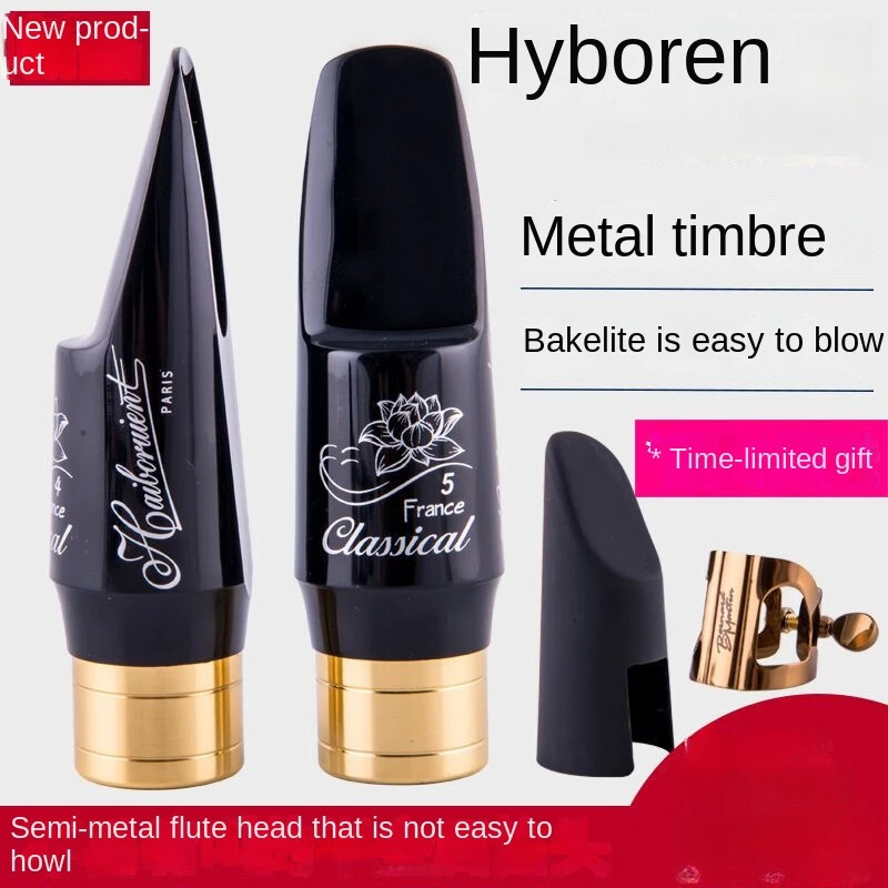 Saxofón Tenor Semimetálico Cabeza de Flauta Baquelita Viento de Madera Instrumento Accesorios