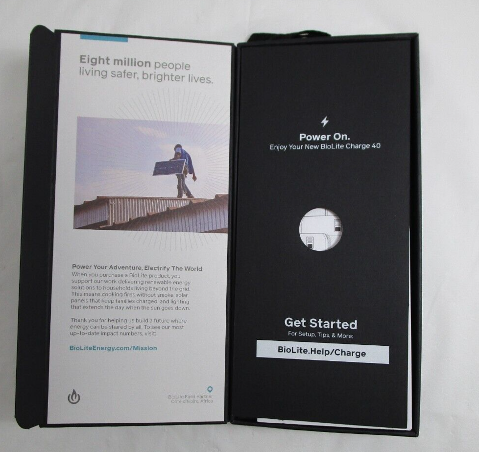 BioLite Charge 40 PD Power Bank New Open Box - Missing Packaging Outer Sleeve