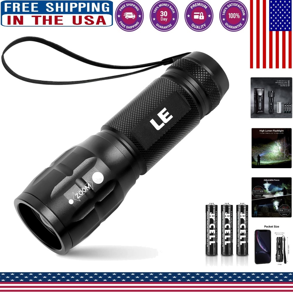 Durable Aluminum LED Flashlight with 30K Hours Runtime & Adjustable Brightness