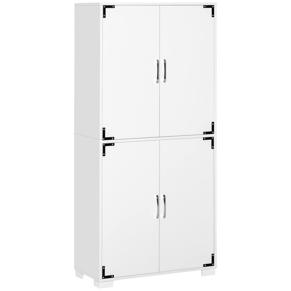 Industrial Kitchen Pantry Cabinet with 4 Doors and Shelves for Extra Storage