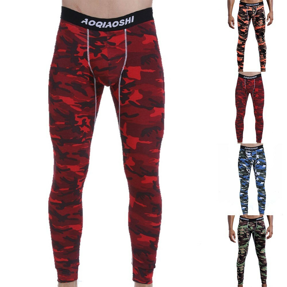Bottom Pants Camouflage Long Johns Mens Pajamas Thermal Underwear Warm