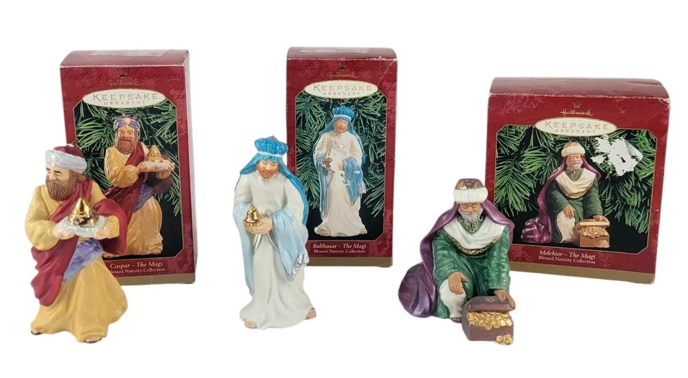 Hallmark Keepsake 3-Piece Magi Christmas Ornament Set Featuring Balthasar Melchior Caspar