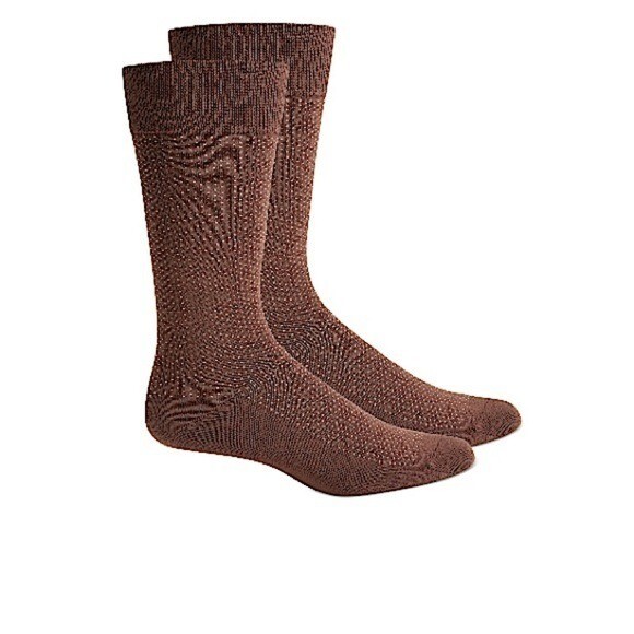 Alfani Men's Mini Dot Crew DressSocks, tan mesh sock size 10-13 set of 2