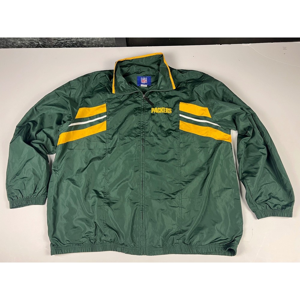 Vintage Reebok NFL Green Bay Packers Lightweight Windbreaker Jacket Mens XL