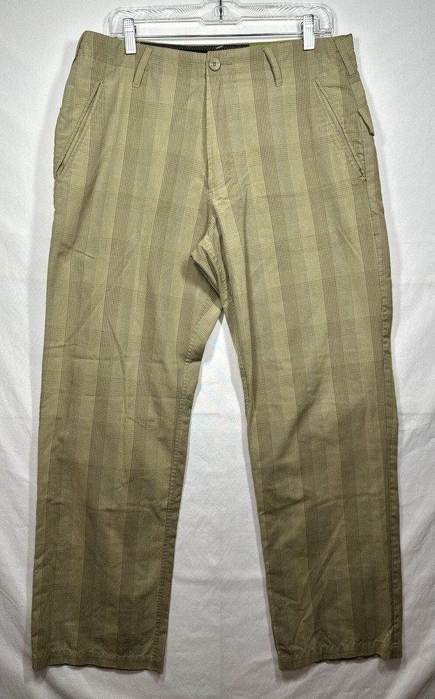 Volcom Men’s Pants Y2K Khaki Plaid Skater Surf Chino Casual Preppy Sz 34x30