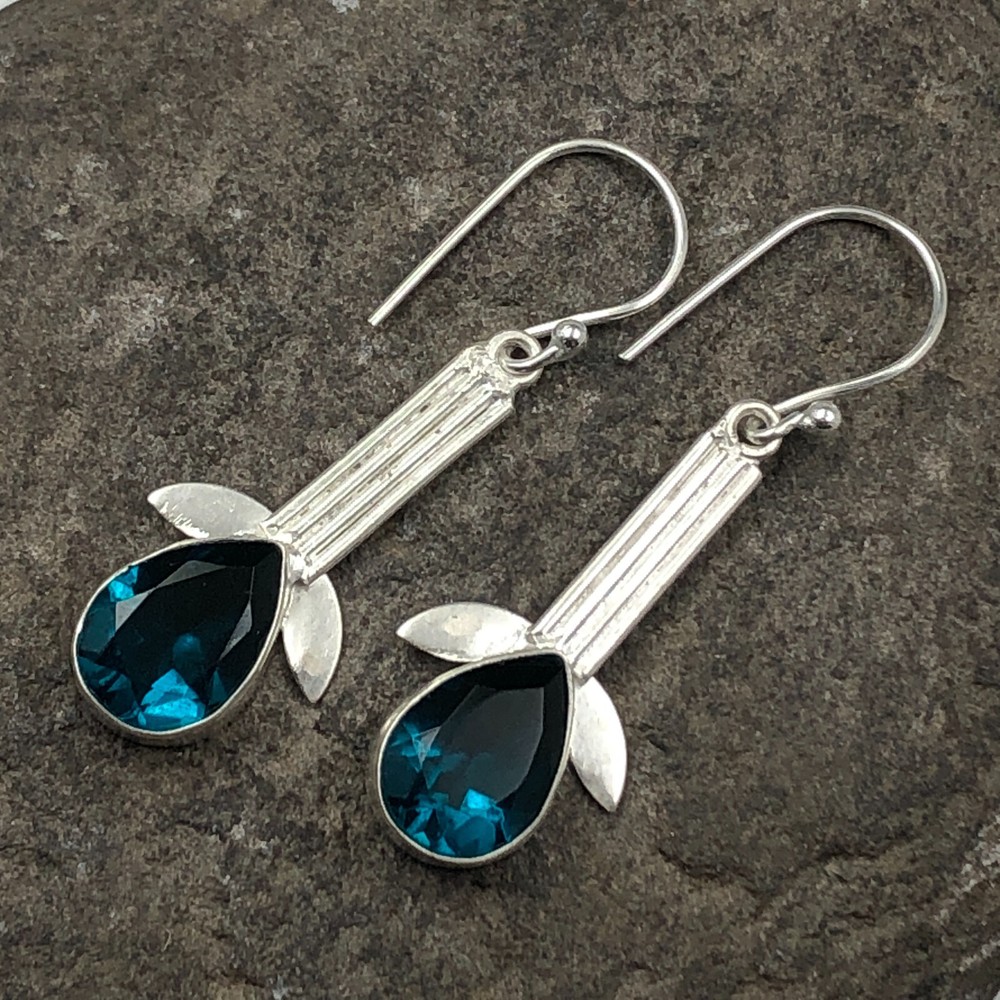 Birthday Gift For Her Natural Apatite Gemstone Drop/Dangle Earrings 925 Silver