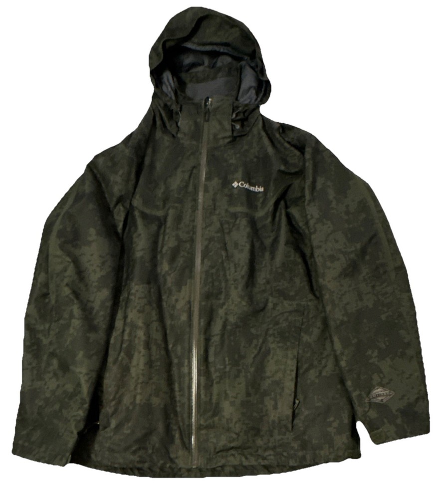 Columbia Omni-Tech Interchange 3-in-1 Jacket Men's L Black Green camo