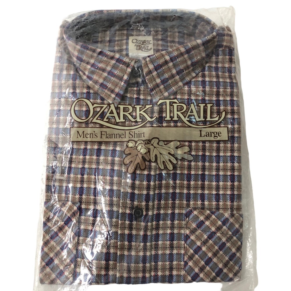 Vintage Ozark Trail Flannel Shirt Mens Large Plaid 80's 90's Grunge Indie Mod L
