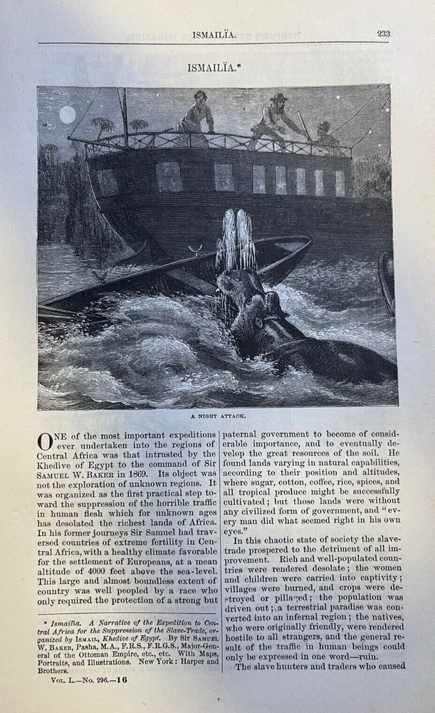1875 Ismailia Central Africa Samuel W. Baker Expedition illustrated