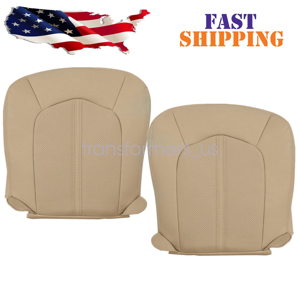 Front Driver/Passenger Bottom Leather Seat Cover Tan For 2008-2013 Cadillac CTS