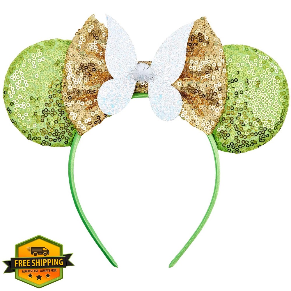 Opzzqz Glitter Mouse Ear Headband Bow Party