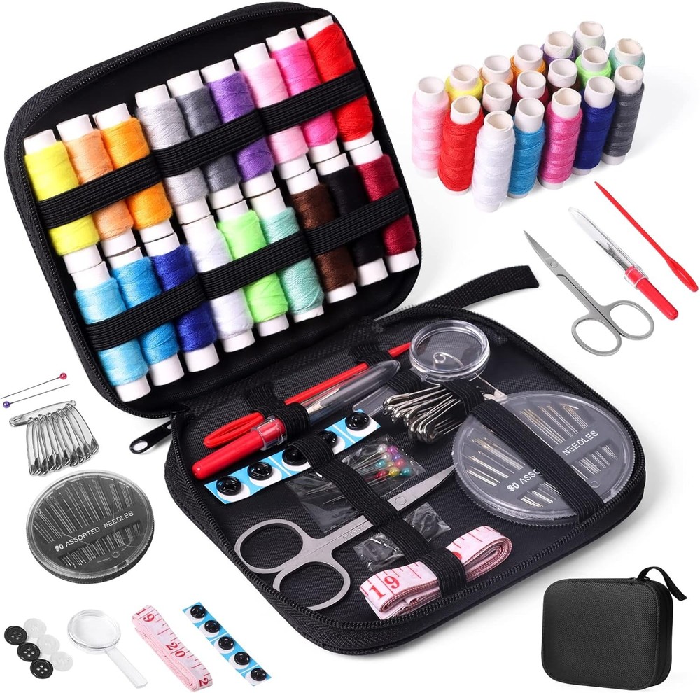 Compact S&M Sewing Kit with Portable Case for Emergency Repairs  