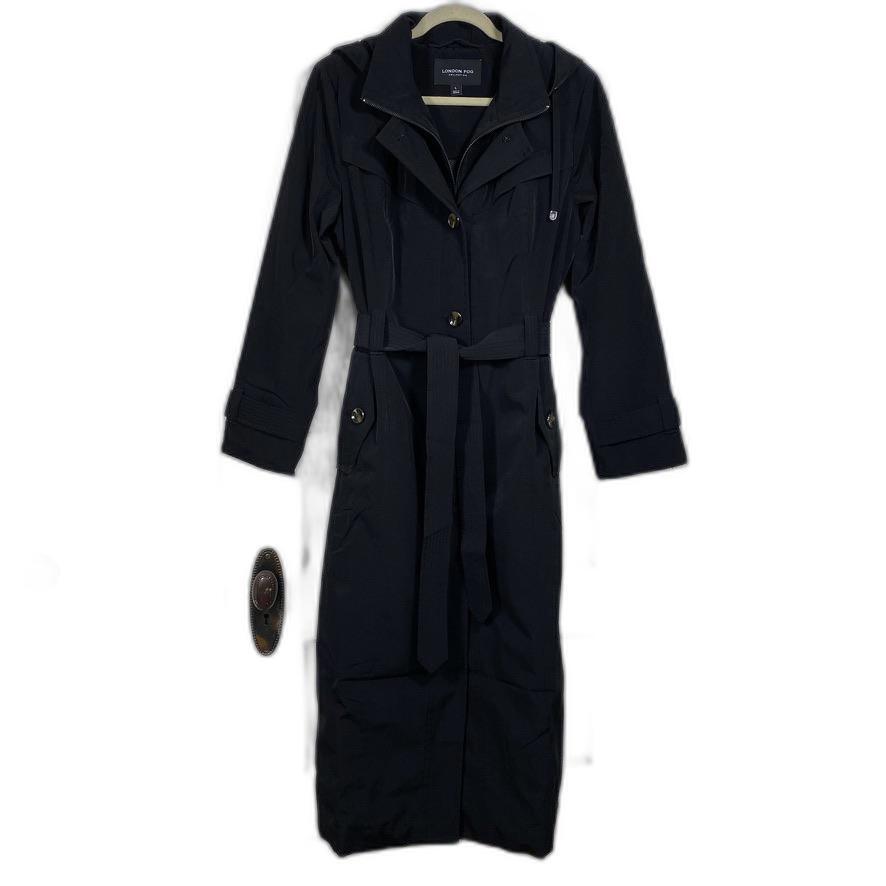 London Fog Women's L Dark Academia Winter Long Trench Coat