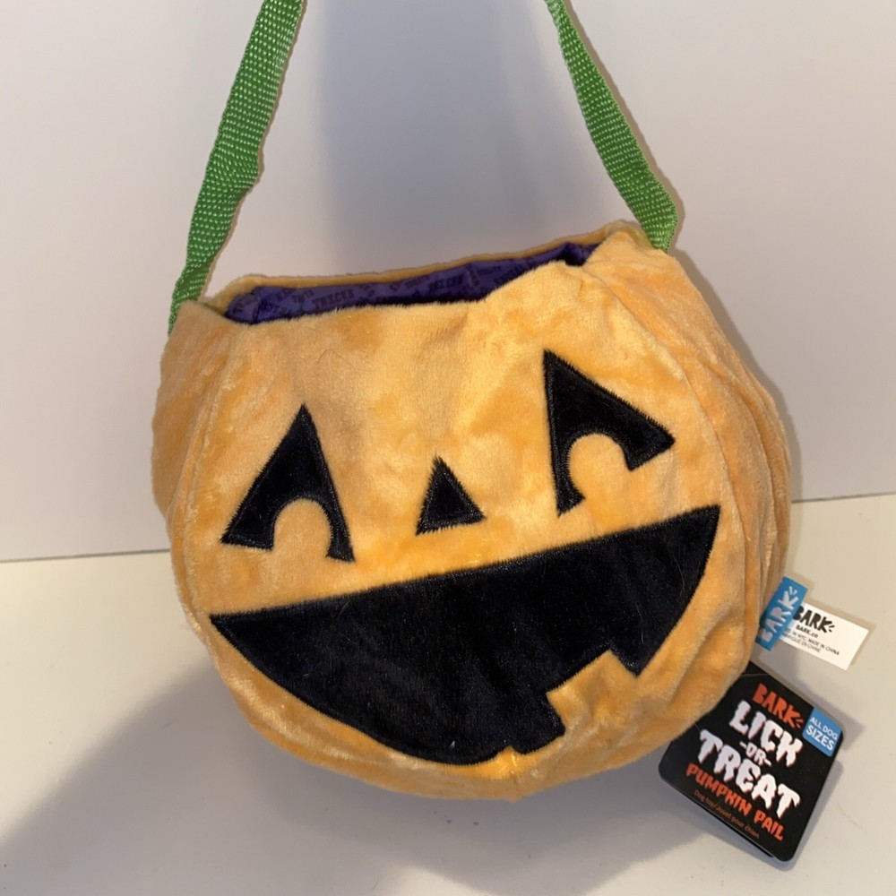 New Bark Lick or Treat Halloween Orange Pumpkin Dog Toy All Sizes Jack-o-Lantern