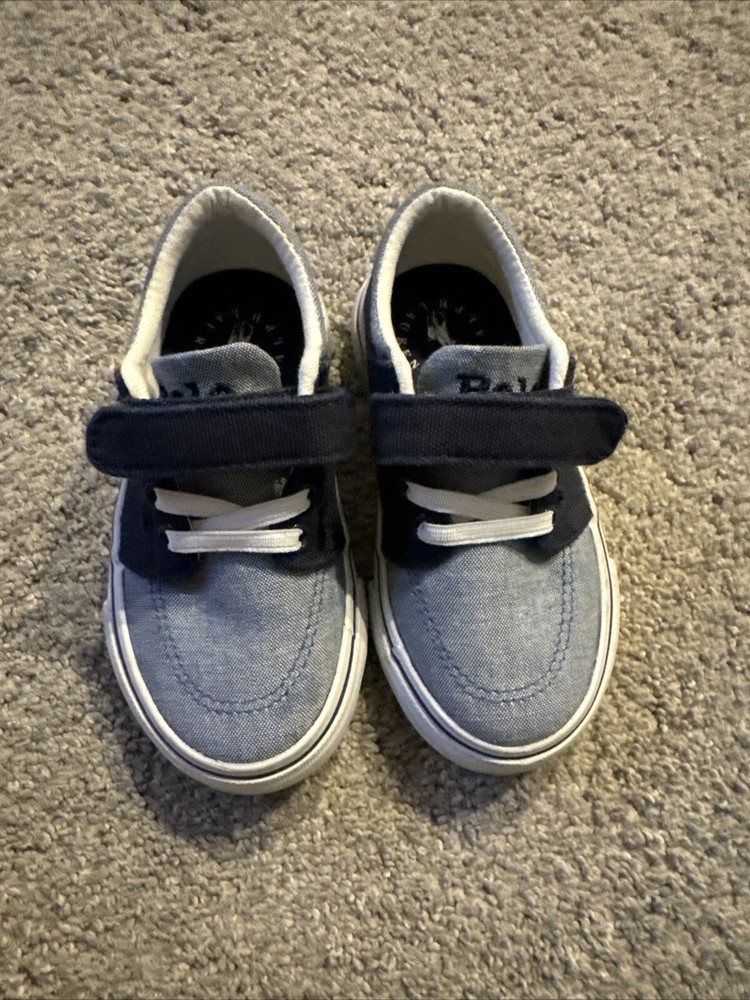 polo ralph lauren Kids Shoes Size 7,  Gray And Blue