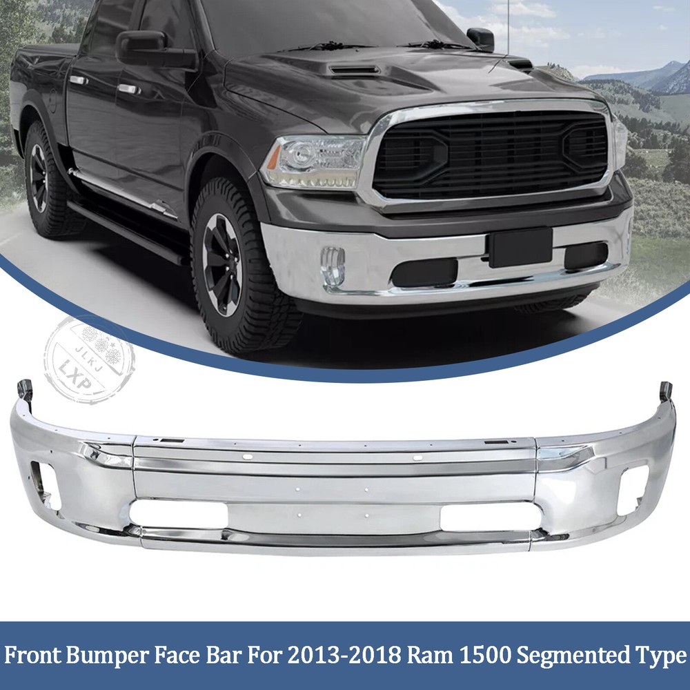 Front Bumper Face Bar Chrome For 2013-2018 Ram 1500 W/ Fog Light W/o Sensors