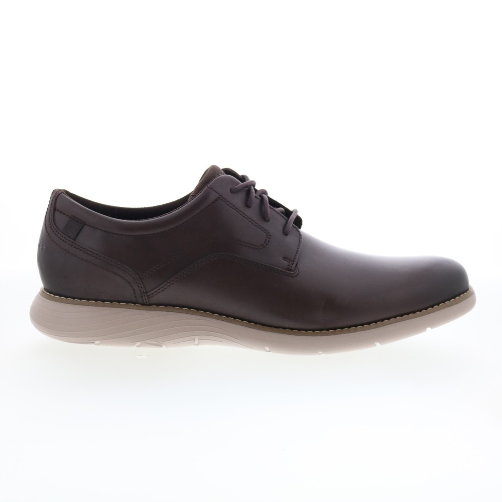 Rockport Garett Plain Toe Mens Brown Wide Oxfords & Lace Ups Plain Toe Shoes